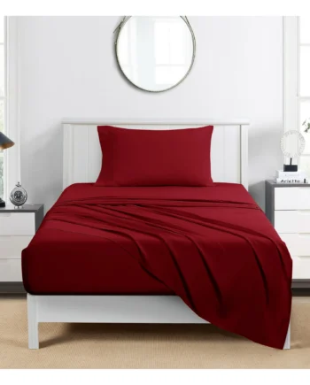 Mainstays Double Fitted Sheet Soft Cotton 54" x 75", Red