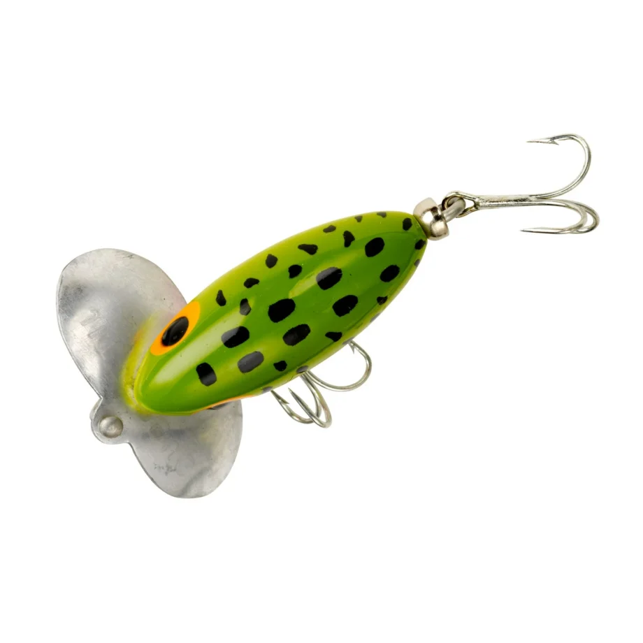 Arbogast Jitterbug Clicker Topwater Baits 2" Frog White Belly 1/4 oz - Image 2