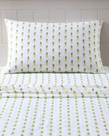 Microfibre Twin Sheet Sheets Ensemble De Draps, Cotton Percale Bedding Set, Crisp & Cool, Lightweight Home Decor - Pineapple 3 Pieces