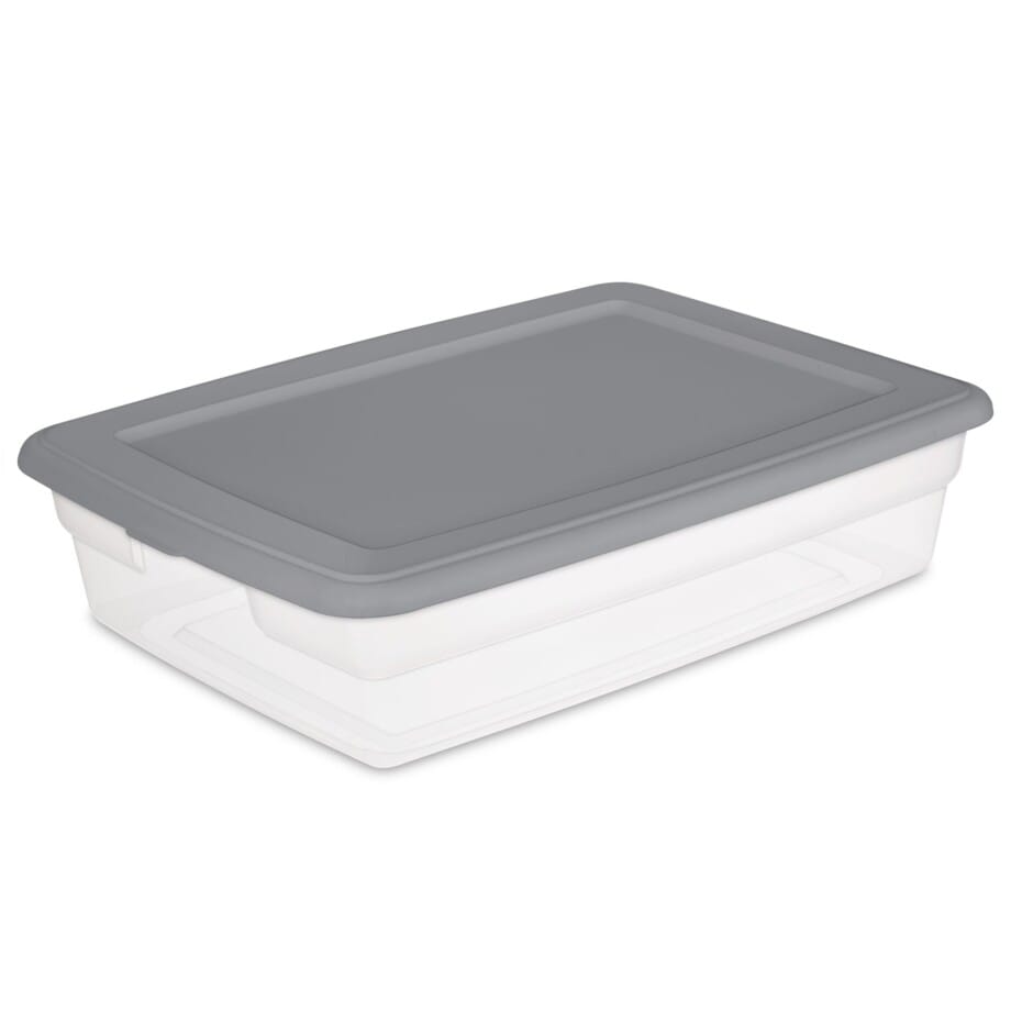 Sterilite Set of (2) 28 Qt. Storage Boxes Plastic, Titanium - Image 4