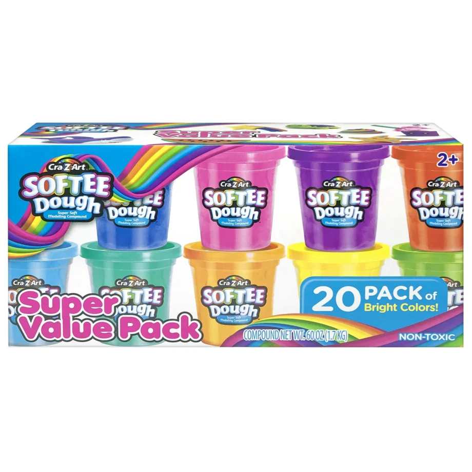Cra-Z-Art Softee Dough 20 Count 3oz Cans, Multicolor, Unisex Child Ages 2 and up - Image 3