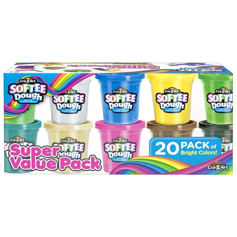 Cra-Z-Art Softee Dough 20 Count 3oz Cans, Multicolor, Unisex Child Ages 2 and up - Image 2