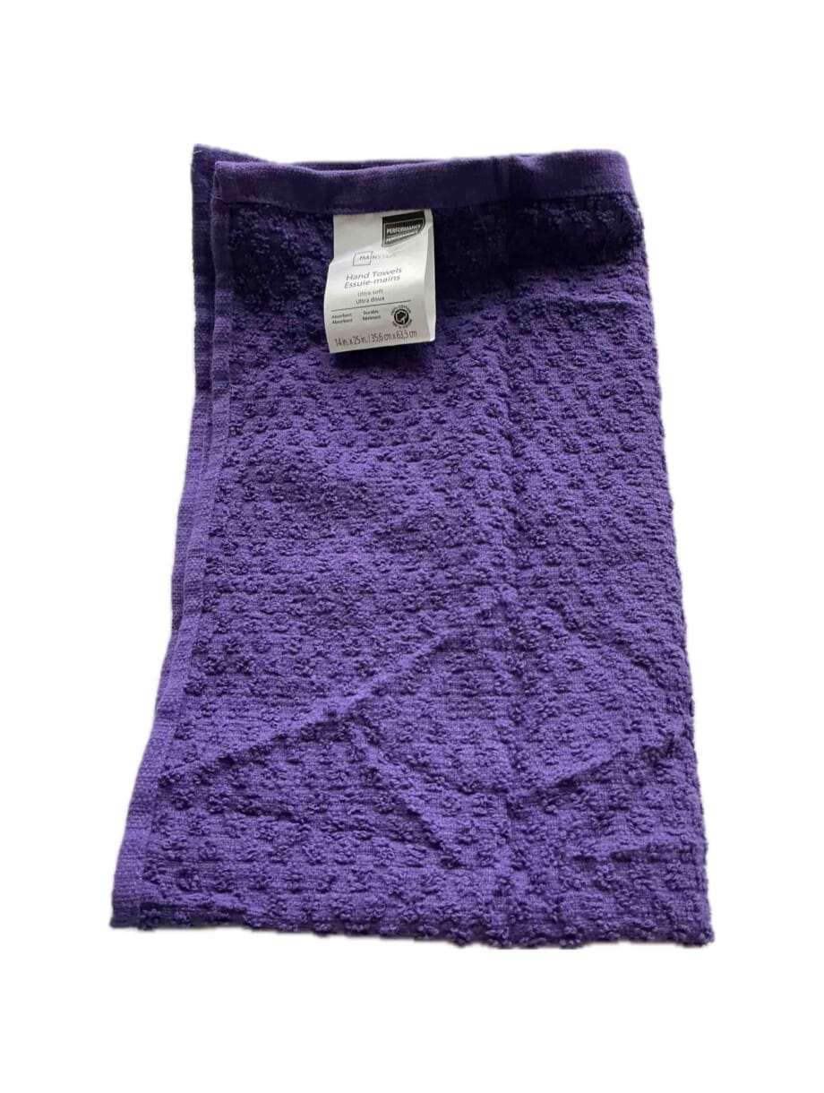 Mainstays 100% Cotton Hand Towel, Super Soft and highly absorbent Basic Solid Premium Hand Towel for Bathroom, Hotels, Spa and Gym