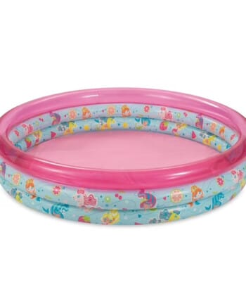 Round Inflatable 3-Ring Kiddie Splash Play Pool, Pink, For Kids, Age 2 & up, Unisex