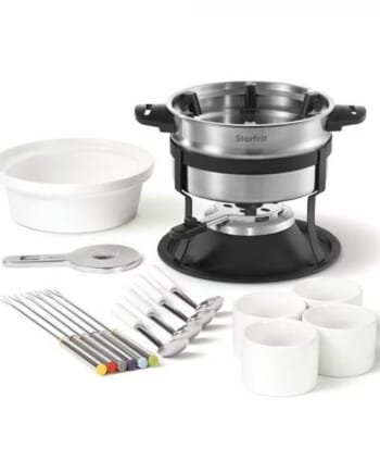Starfrit - 3-in-1 Fondue Set with Magnetic Fork Guide, 1.6 Liter Capacity, 19 Pieces, Stainless Steel