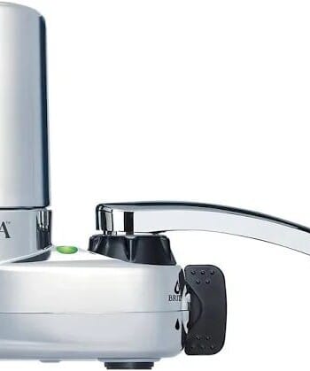 Brita Water Filter for Sink, Faucet Mount Water Filtration System for Tap Water, Reduces 99% of Lead, Chrome