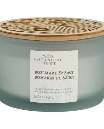 Botanical Light 16.4OZ Rosemary & Sage Soy Wax Blended Scented Candle,3 cotton wick, · 16.4oz· 465g· 1 pack