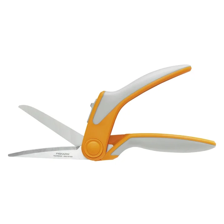 Fiskars RazorEdge Easy Action Fabric Shears for Tabletop Cutting, Orange and Gray, 8 inch, 190850 - Image 6