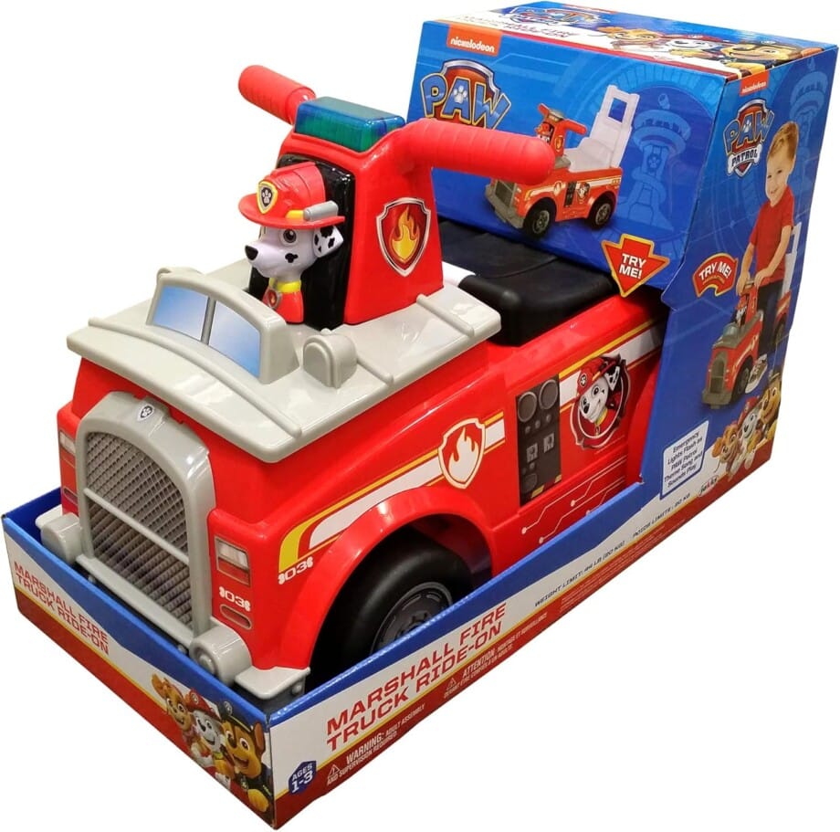 Paw Patrol Kids Ride On Marshall Fire Truck Ride-On with Lights and Sounds - Image 4