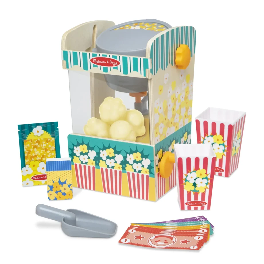 Melissa & Doug Fun at the Fair! Wooden Popcorn Popping Play Food Set