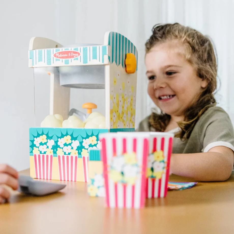 Melissa & Doug Fun at the Fair! Wooden Popcorn Popping Play Food Set - Image 5