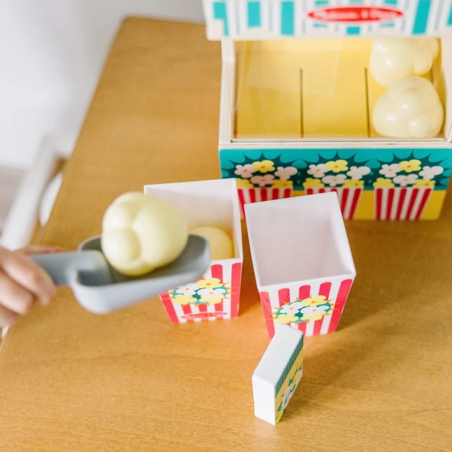 Melissa & Doug Fun at the Fair! Wooden Popcorn Popping Play Food Set - Image 4