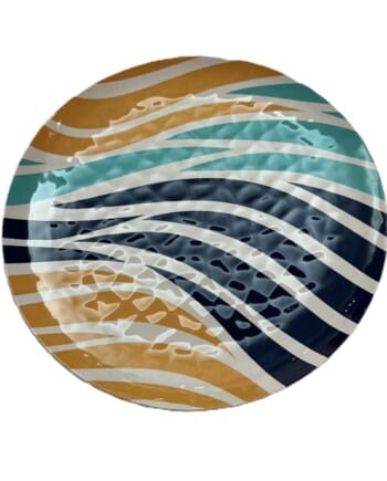 Retro Rainbow Waves Dinner Plate