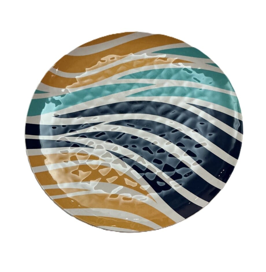 Retro Rainbow Waves Dinner Plate