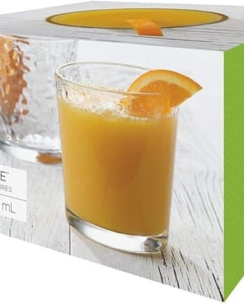 Libbey Crinkle Double-Old-Fashioned Glasses, Set of 4, 13 oz/386 mL