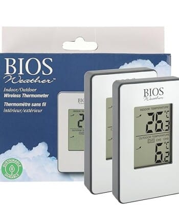 BIOS Thermor Indoor/Outdoor Wireless Thermometer (Silver, 6-Inch x 6.25-Inch x 0.6-Inch)