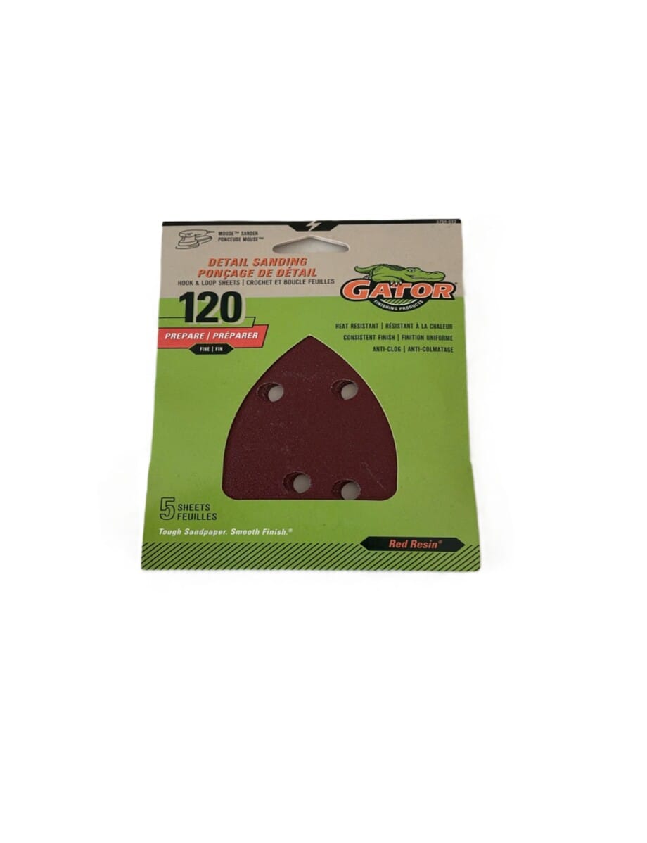 Gator Detail Sanding Sheets 120-Grit for Mouse Sander - Pack of 5