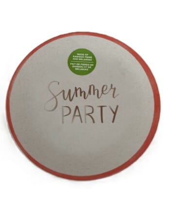Dinner Plate, Serving Plate Round Clear Bamboo Plate, Dinnerware Dish for Pasta, Salad, Home (Summer Party)