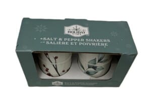 Holiday Time Glazed Ceramic Salt & Pepper Shaker Set