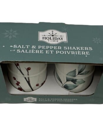 Holiday Time Glazed Ceramic Salt & Pepper Shaker Set