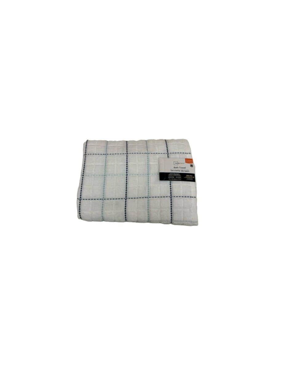 Mainstays Performance Check Bath Towel