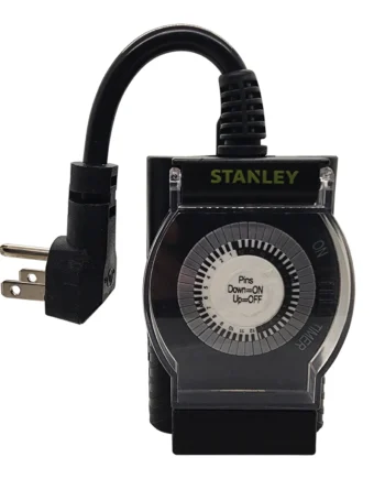 STANLEY TimeIt Outdoor Twin, 2-Outlet 24-Hour Mechanical Outdoor Timer