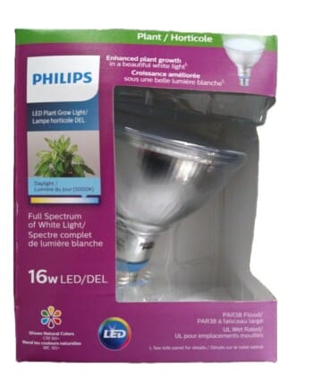 PHILIPS 533323 PAR38 FLOOD 5000K 16 WATT LED PLANT GROW LIGHT BULB DAYLIGHT