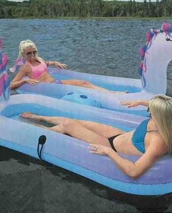 Pathfinder Unicorn Inflatable 88" 2-Person Unisex Llama Lounge with Cupholders