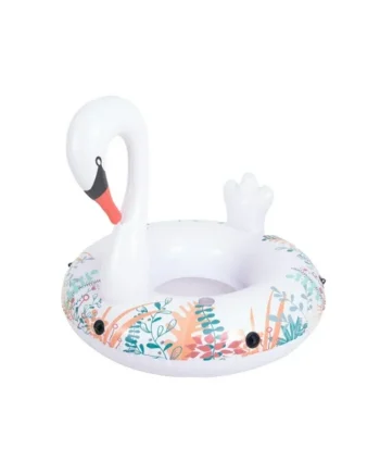 Pathfinder Inflatable 57" 1-Person Unisex Swan Float with Elegant Vine Design and Cupholder