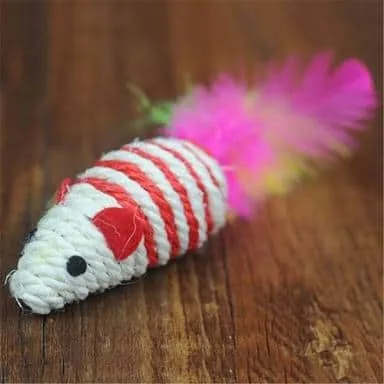 mouse shape sisal hemp pet cat toy