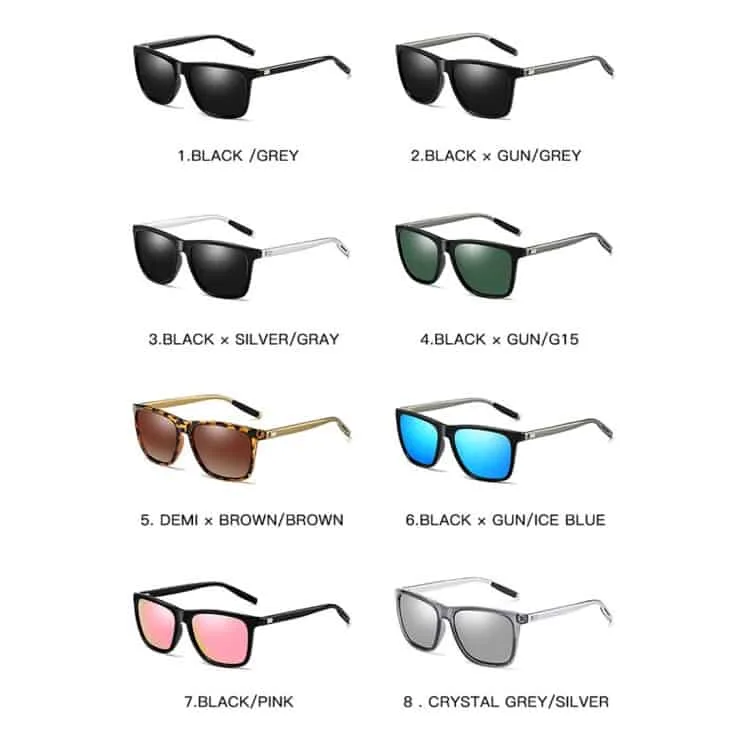 men retro fashion aluminum magnesium frame uv400 polarized sunglasses (grey+ silver)