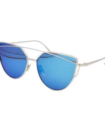 Unisex Fashion Color Film UV400 Reflective Sunglasses (Silver + Ice Blue)