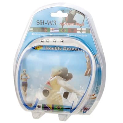 sport mp3 wma music player tf/ micro sd card slot wireless headset headphone earphone (white + blue)