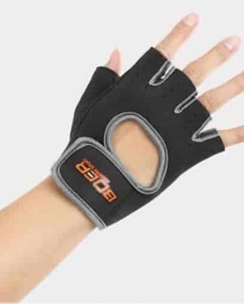 Unisex Half Finger Gloves Outdoors Riding Non-slip Breathable Sports Gloves Size Large Plamar 22*18*3.0cm (Black)