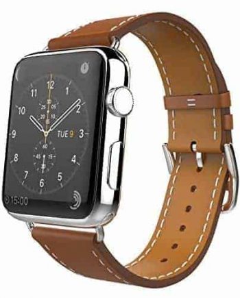 Apple Watch Band Genuine Leather Brown for Apple Watch 38mm 40mm 41mm or 42 44 45mm Replacement Strap for Series 7 6 5 4 3 2 1