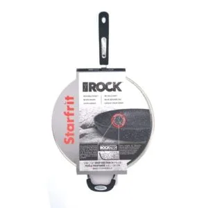 starfrit the rock 30cm (12") non stick jumbo cooker pan with lid durable forged aluminum oven safe black