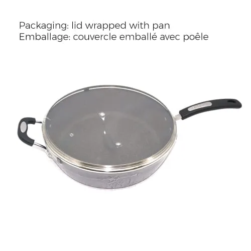 starfrit the rock 30cm (12") non stick jumbo cooker pan with lid durable forged aluminum oven safe black