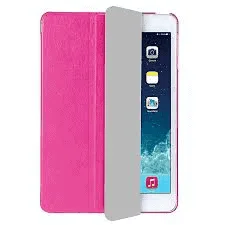 haweel 3 folding smart case clear back cover with holder for ipad air 2(magenta)