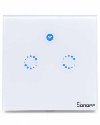 Sonoff T1 UK 2 Gang WiFi & RF 86 Type Smart Wall Touch Light Switch