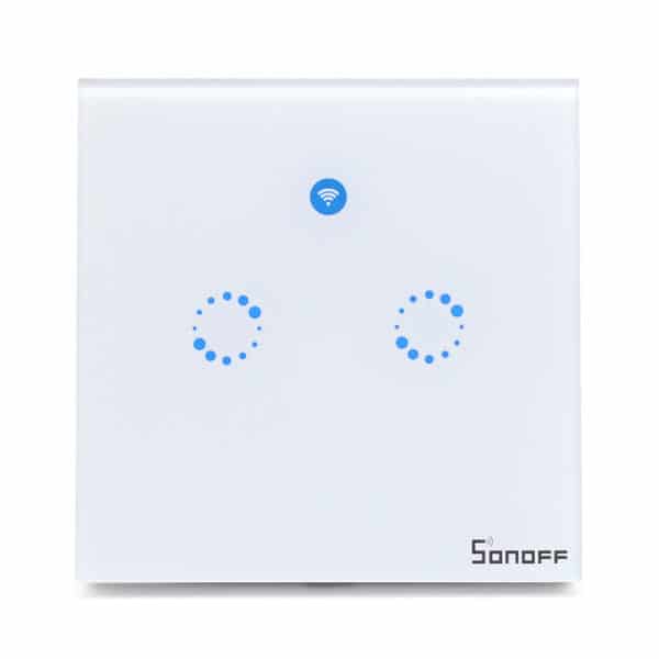 Sonoff T1 UK 2 Gang WiFi & RF 86 Type Smart Wall Touch Light Switch