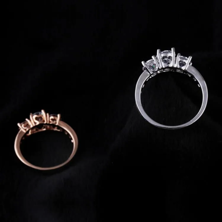elegant romantic popular 18k gold plated shining zircon couple ring for men and women us size 6