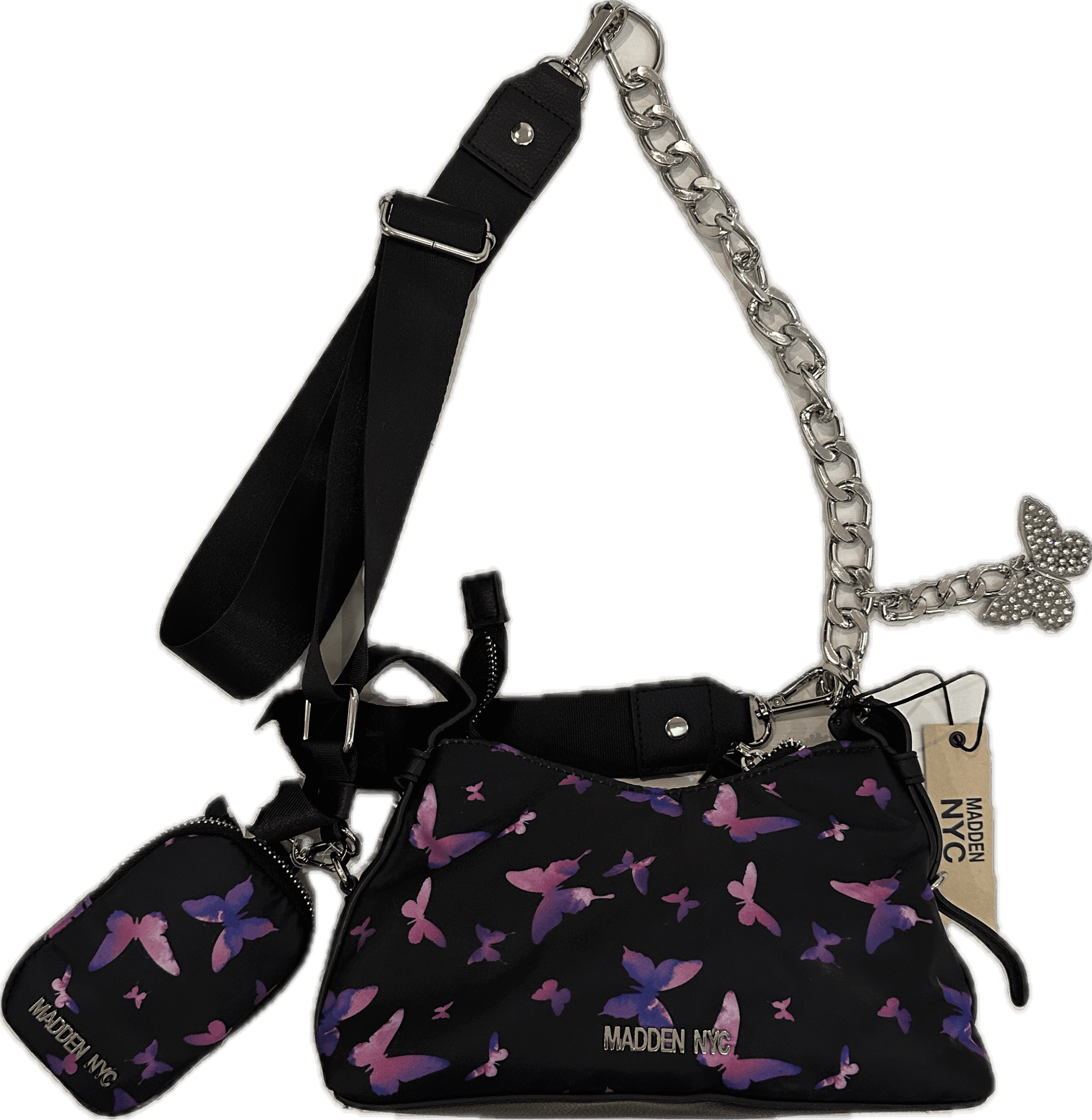 madden nyc women's charm chain crossbody bag
