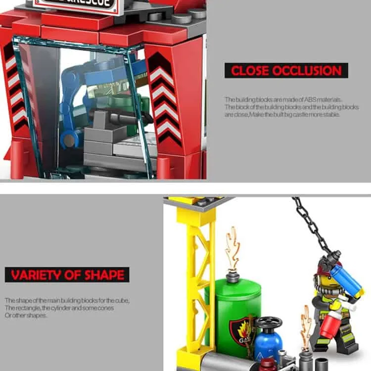 4 in 1 city fire series children diy enlightenment assembled building blocks educational intelligence toy