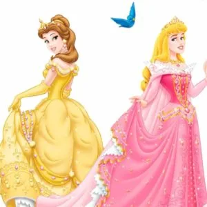 3d princess pattern removable wall stickers for home decoration size 90cm x 60cm