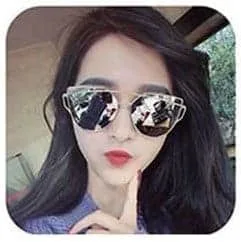 Unisex Fashion Color Film UV400 Reflective Sunglasses (Silver + Ice Blue)