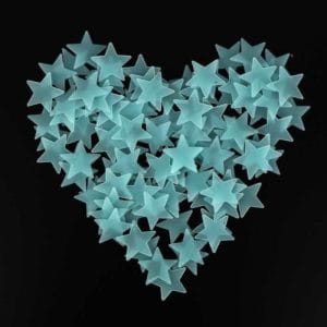 100pcs 3cm 3d luminous star wall sticker fluorescent kids bedroom ceiling home dark star wall stickers festivel decor color blue