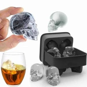 halloween 3d skull head ice cube mold home bar silicone 4 lattice ice cube biscuit cake chocolate maker moulds