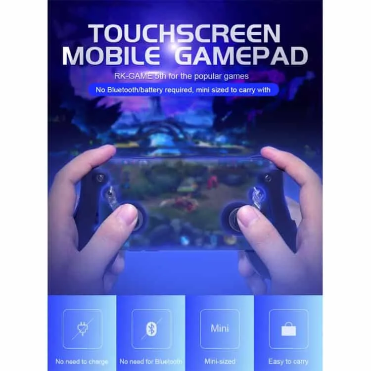 touch screen gamepad mobile game controller android & ios phone (black)