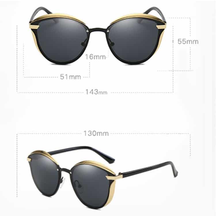 women fashion retro round metal frame uv400 polarized sunglasses (pink)