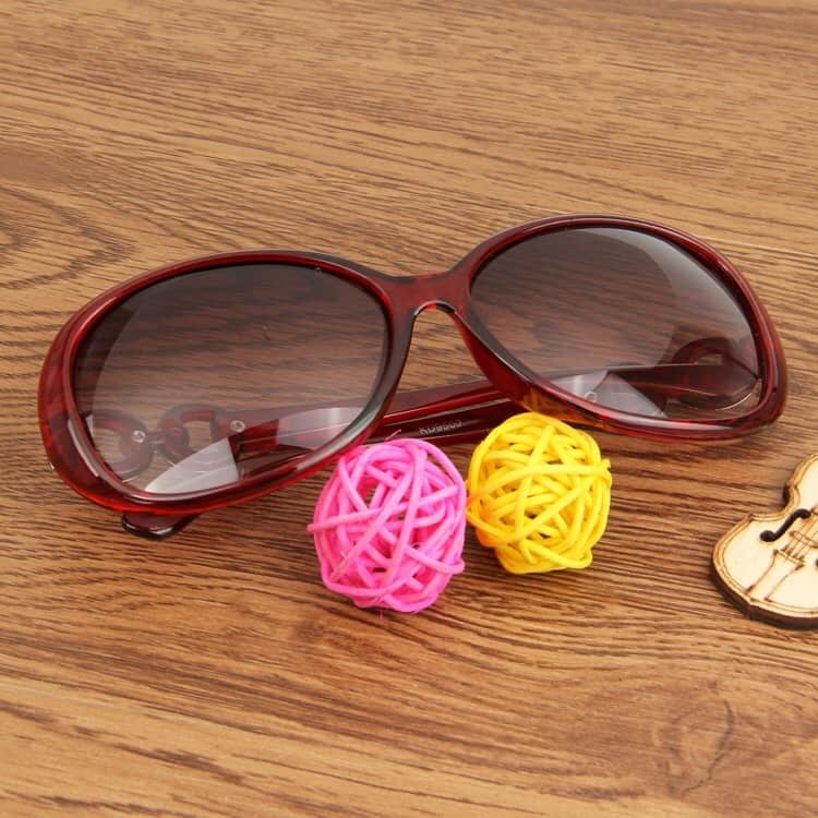 retro uv400 uv protection pc frame ac lens sunglasses (wind red)